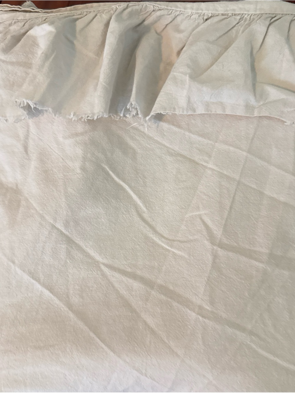 PiuBelle Off White Queen Size Sheet With Top Ruffle